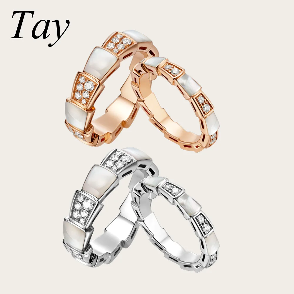 

Tay Bulgaria rings jewelry The New 1:1 Original s925 sterling Fashion trend silver female models couple Free shipping Zircon