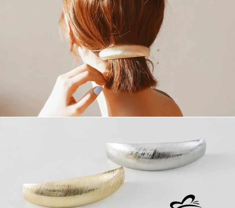 

Korea Hair Head Ornaments Contracted Temperament Metal Wire Drawing Spring Clip Lady Hair Accessories