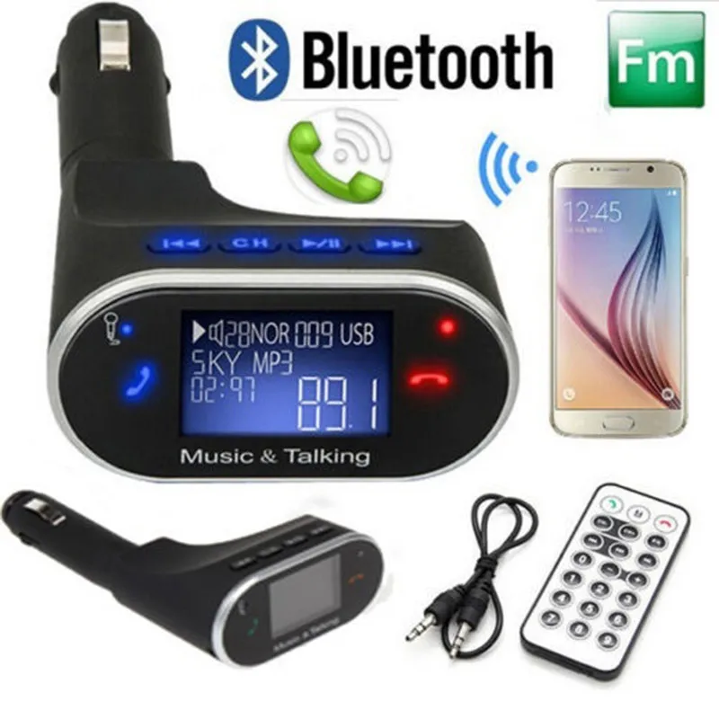 Беспроводной ЖК-приемник Bluetooth адаптер Handsfree автомобильный USB MP3 плеер fm-передатчик Многофункциональный прикуриватель автомобильное зарядное устройство