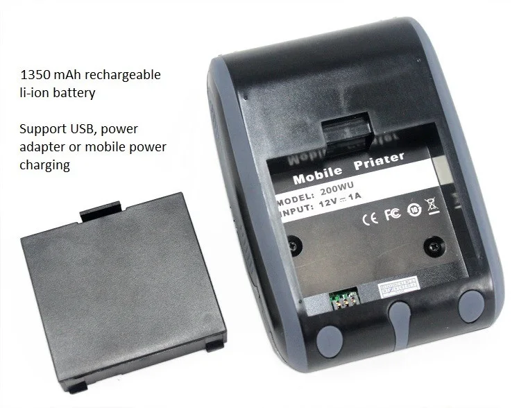 طابعة حرارية LS200WU أسود اللون رخيصة الثمن ، طابعة صغيرة ، wifi طابعة