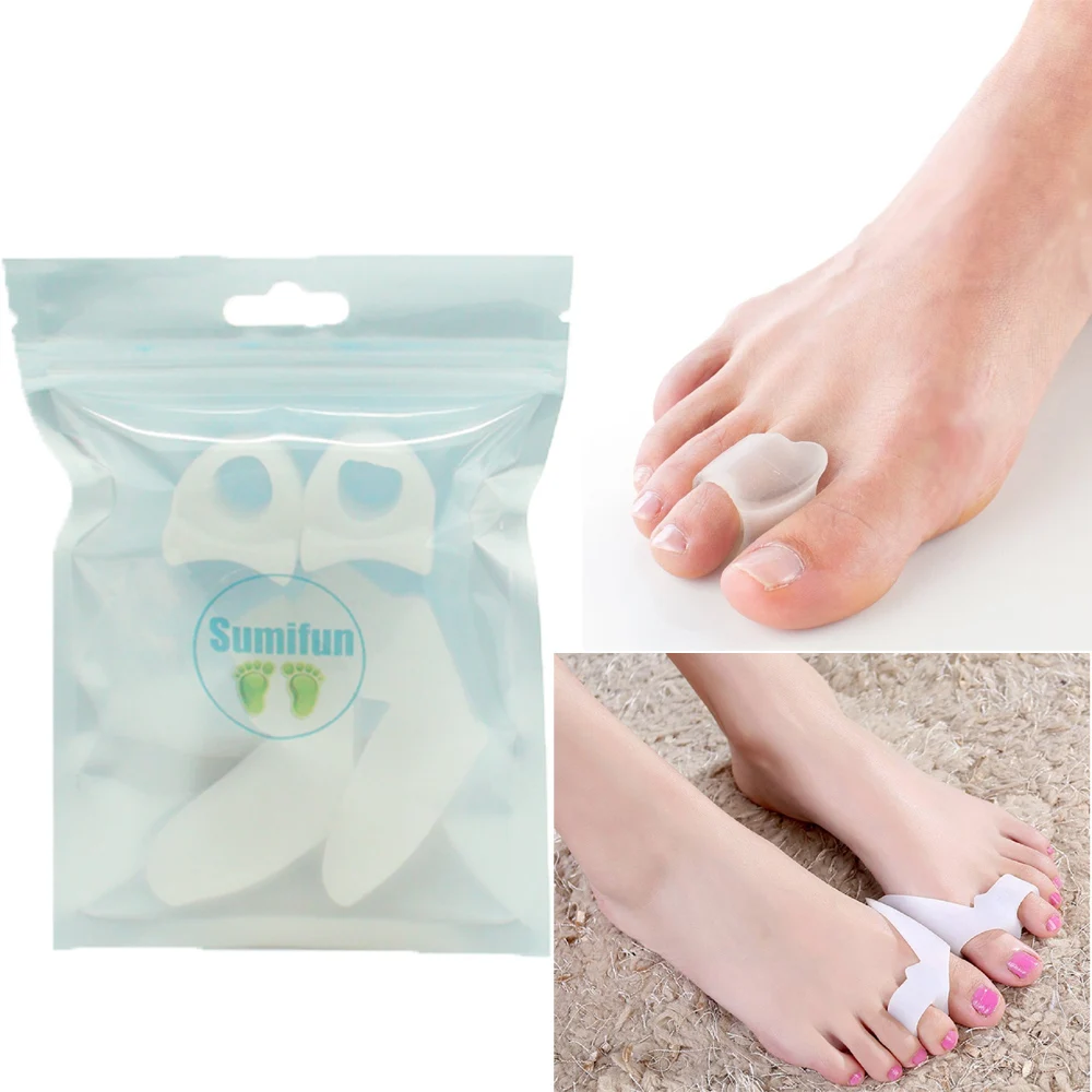 4 Pieces Bunion Relief Toe Separators for Big Toe Include 2 Bunion Pad Correctors and 2 Toe