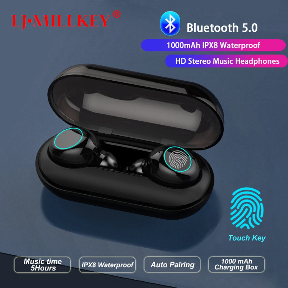 

Bluetooth Wireless Headphones 5.0 Stereo Earbuds TWS Earphone Blutooth Headset with Charging Box Microphone Bluetooth Earphones