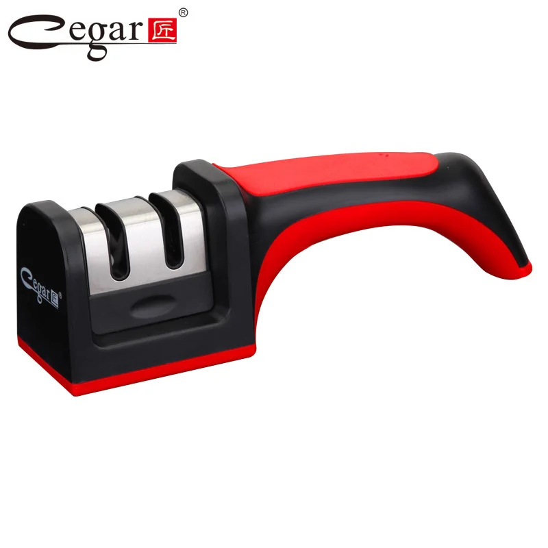 Ten Year Warranty Creative Kitchen Knife Sharpener Two Stages Diamond Stone Ceramic Grinding Core Sharpening Handle