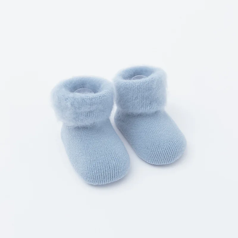 Новинка года; Милые однотонные шерстяные носки зимние толстые махровые носки для малышей теплые хлопковые носки для новорожденных мальчиков и девочек; милые носки для малышей