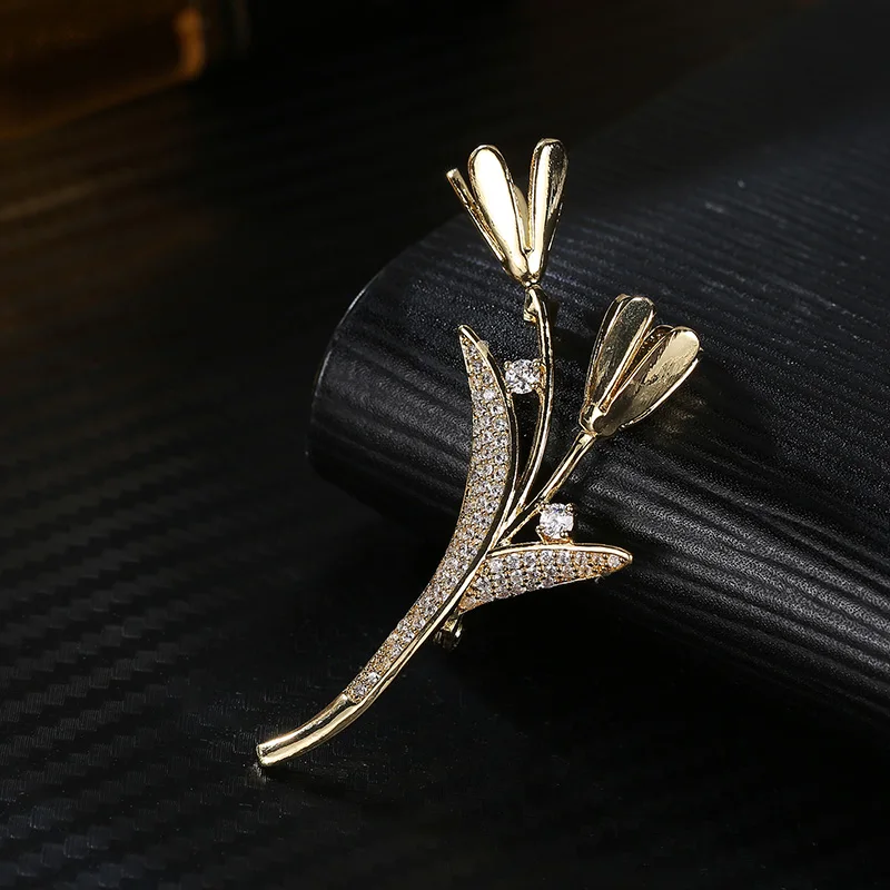 

FYM High Quality Silver color Vintage Jewelry Brooch Wedding Broach AAA Cubic Zirconia Pin Broches Gifts FYMBJ0010