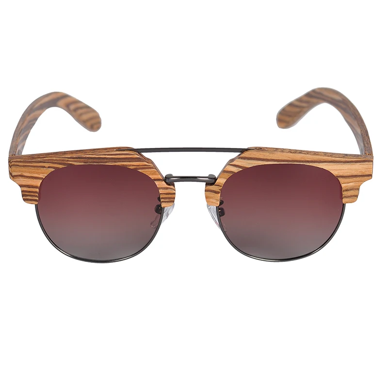 BOBO BIRD Zebrawood деревянные солнцезащитные очки для женщин поляризационные Ретро винтажные очки UV400 occhiali sole rotondi