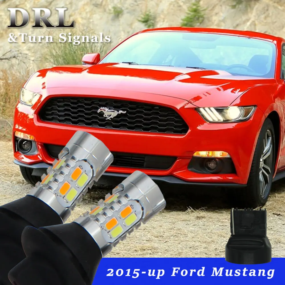 KAMMURI Switchback LED Kit For 2015 up Ford Mustang as Daytime Running Light / Turn Signalkit