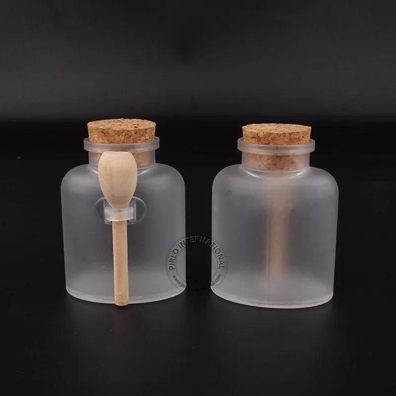 

5pcs/lot Make Up Tools For Women 200g/ml Ellipse Shape Plastic Facial Mask Jar,Bath Salt Bottles With Wooden Spoon Packaging