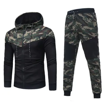 

Men Set Camouflage Suit Male Hoodie Trouser For Mens