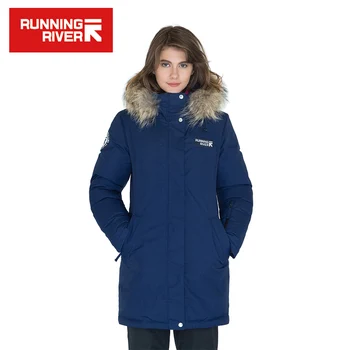 

RUNNING RIVER Brand Women Mid-thigh Winter Hiking & Camping Down Jackets 10Colors 5 Sizes Hooded Outdoor Sports Coat #D6161