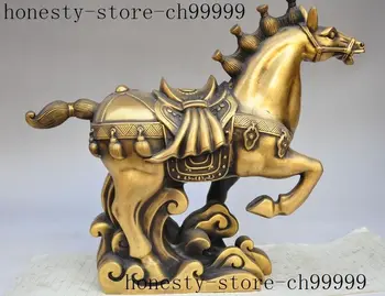 

14"china fengshui brass animal zodiac horse steed Mounts lucky auspicious statue