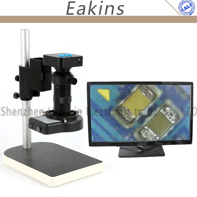 

16MP 1080P 60FPS HDMI USB Industry Video Microscope Camera Set + 100X C-mount Lens+Stand+144 LED Light For Phone CPU PCB Repair