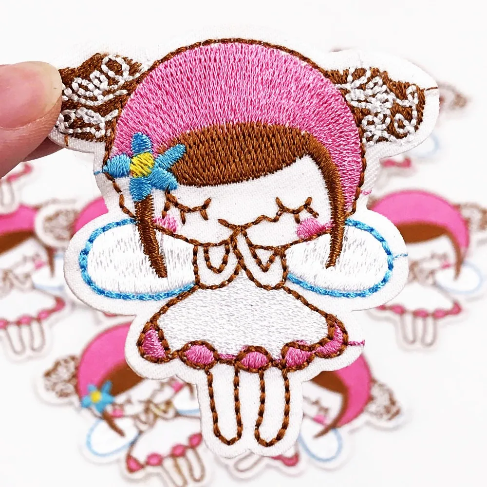 10PCS Little girls embroidered patches for clothing iron on patches