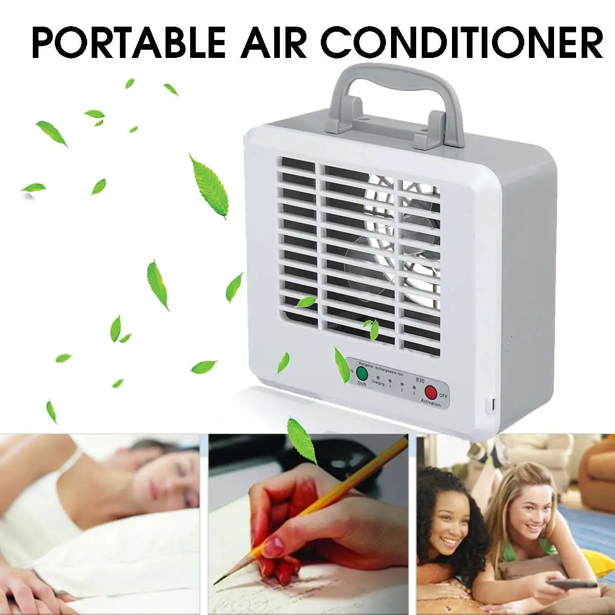 

3Speed Mini USB Portable Air Conditioner Fan Air Cooler Humidifier Purifier Desktop Air Cooling Fan lithium battery Rechargeable