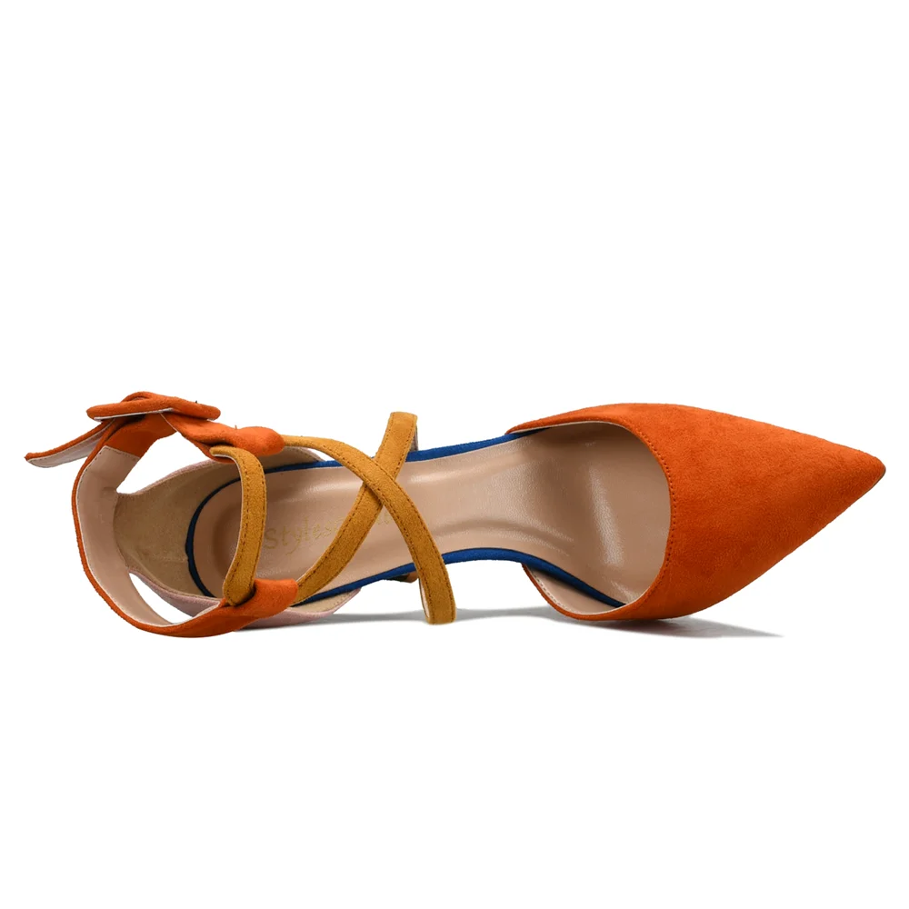 Stylesowner Женская обувь, смешанные цвета туфли-лодочки с острым носком из искусственной замши Туфли под платье обувь на высоком каблуке