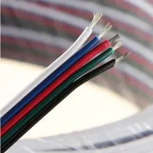 Луженый Медный Кабель 22AWG, 5 pin RGB кабель, ПВХ изолированный провод, 22 awg провод, электрический провод, светодиодный кабель, DIY Подключение