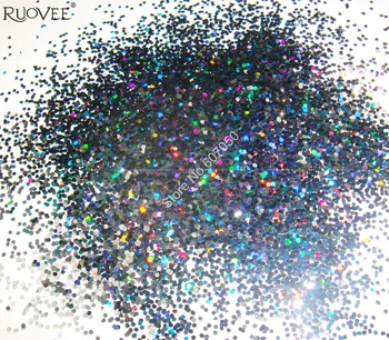 

50g/bag x 1mm(1/24")Laser Holographic Black Dazzling Hexagon Glitter Paillette Spangles Shape for DIY Nail Art Decoration