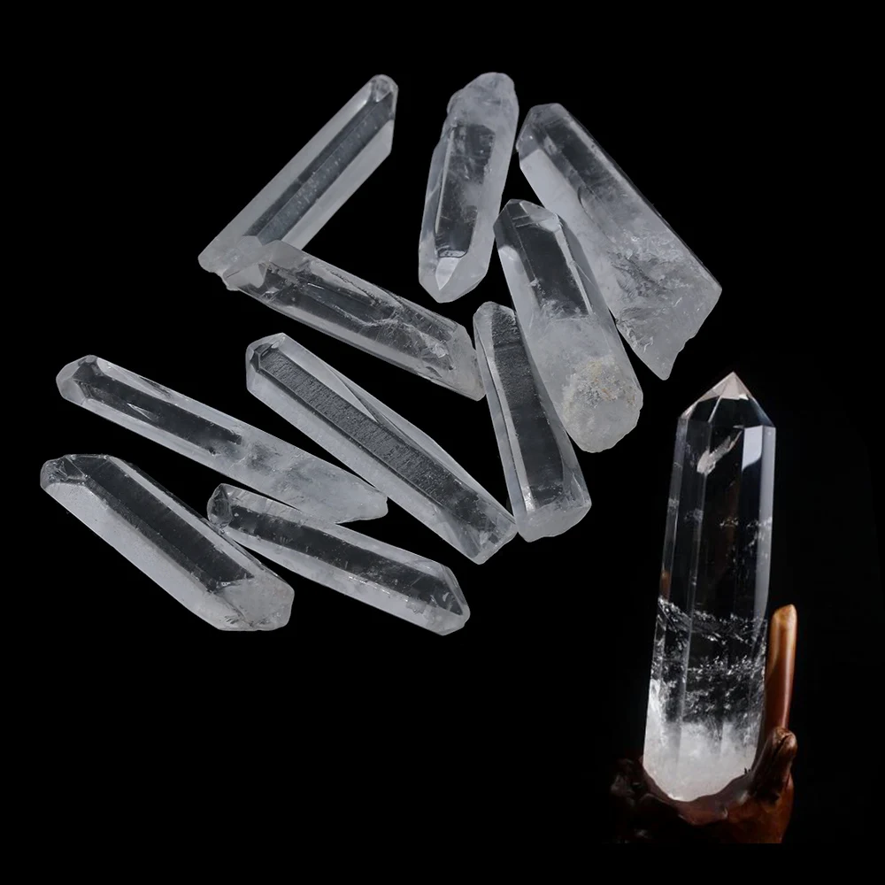 

1/2PCs Natural Stones And Minerals Quartz Crystals Collectables Clear Polished Wands Healing Specimen Gift Home Decor Crafts