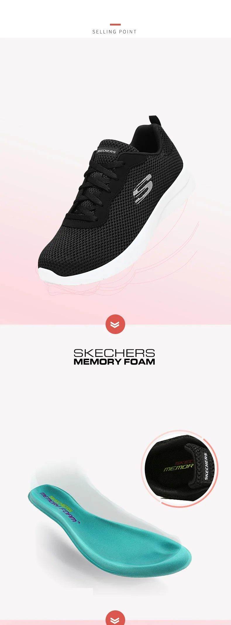 Skechers/; брендовая дизайнерская спортивная обувь для бега; дышащие кроссовки; сезон весна; удобная повседневная обувь на шнуровке для женщин; 66666177-BKW