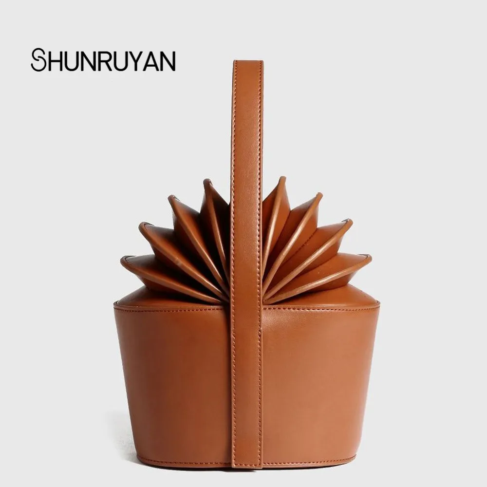 

SHUNRUYAN Fashion trend women's bag Genuine Leather Show Models Advanced custom Vintage Fashion handbag temperament
