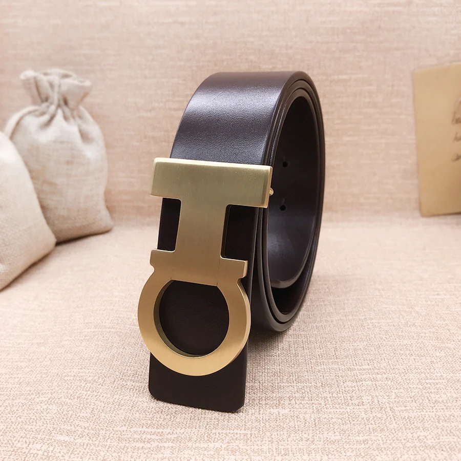 

2019 ciartuar fashion belt for men belt high quality genuine leather cowskin trousers 3.8cm c big buckle gold free shipping