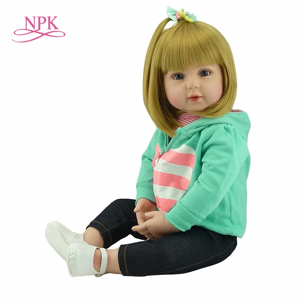 

NPK Doll Reborn 47/60cm Soft Touch Silicone Reborn Baby Dolls Vinyl Toys Big Dolls For Girls Baby Dolls With Blond hair