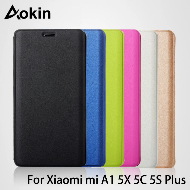 Оригинальный умный флип чехол Aokin для XiaoMi Mi A1 5X 5C тонкий кожаный с магнитной
