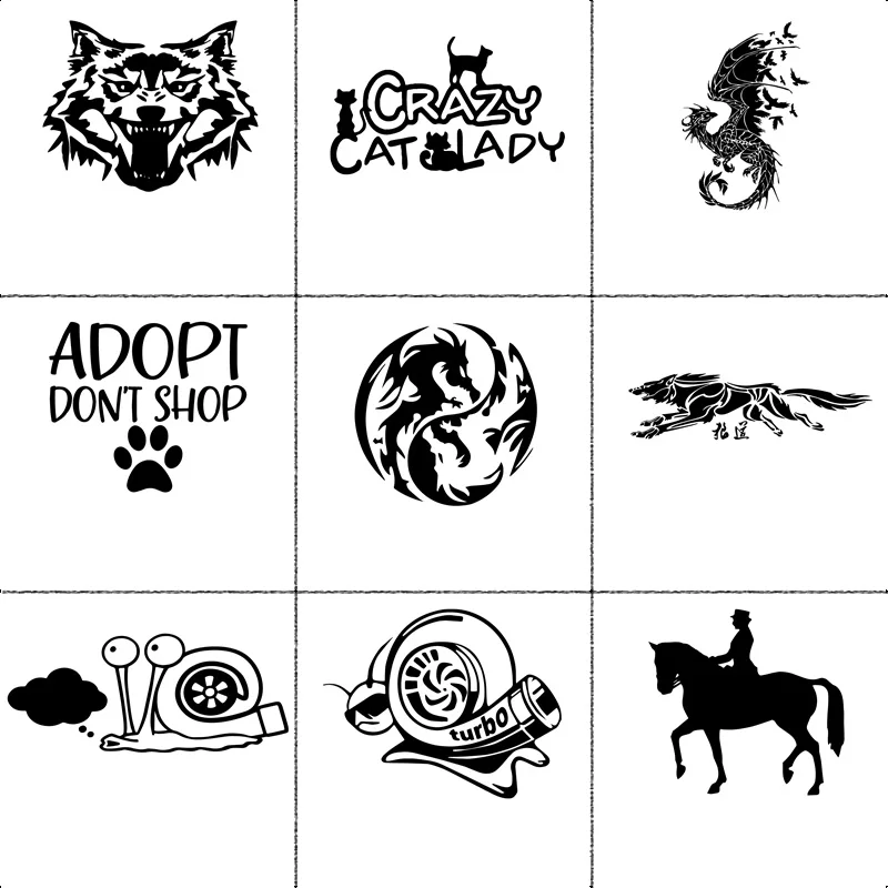 

Cute Dragon Car Decal Reflective Waterproof Vinyl Funny Sticker Accessories For Mazda Cruze Peugeot