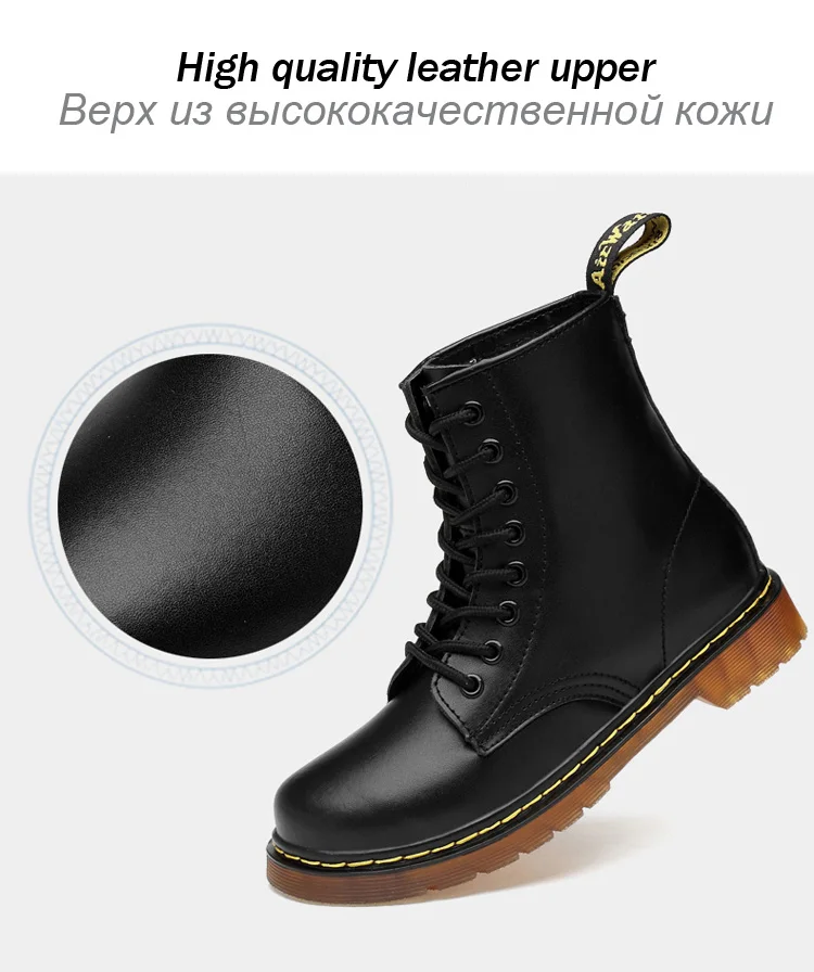 Брендовые мужские зимние ботинки унисекс модные мужские Ботильоны парные зимние ботинки на шнуровке классические мужские мотоциклетные ботинки
