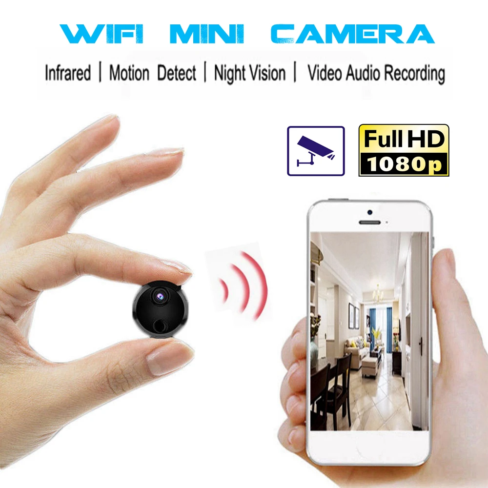 1080 P HD WiFi Mini Telecamera A Infrarossi di Visione Notturna di IR Micro videocamera CCTV Video 
