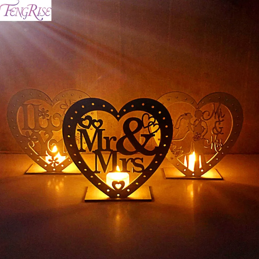

FENGRISE Wooden Wedding Ornaments LED Light Bridal Mr&Mrs Wedding Decoration Table Wedding Party Decoration Favor Supplies