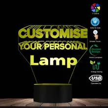 Персонализированная светящаяся 3D лампа светодиодный светильник ing Современный пользовательский 3D светильник Оптическая иллюзия Лампа домашний декор идея подарка дизайн вашей лампы