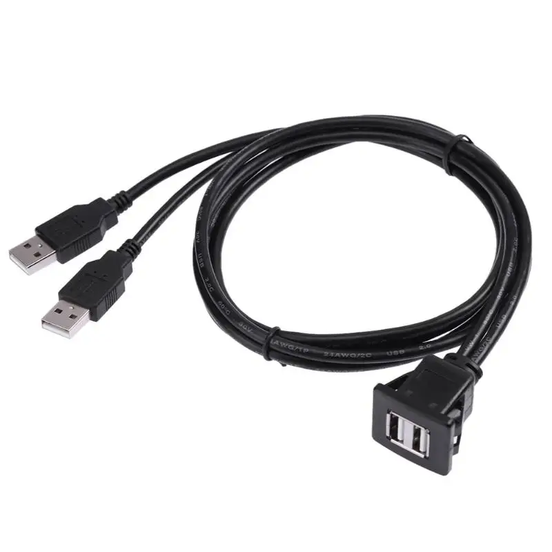 Кабель удлинитель с двумя USB разъемами 1 м|usb flush mount|usb flushusb car cable |