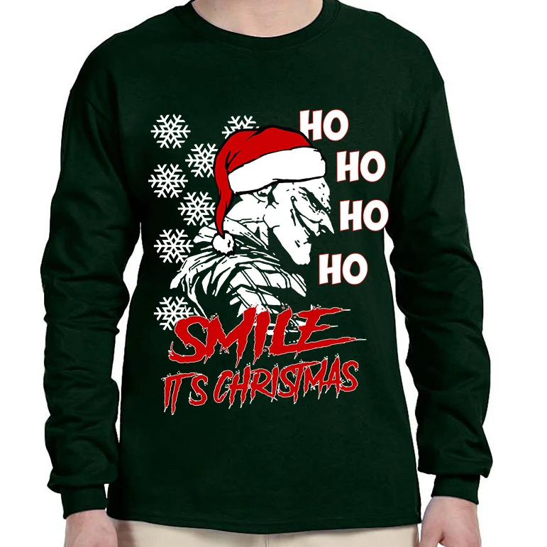 Men's Long Sleeve Christmas Joker Smile Its Christmas Ugly Gift (1)