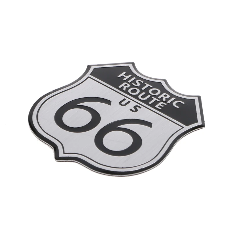 3D Car Emblem Badge Sticker Decal Metal Route 66 US For Cadillac For SRX Ford Universal Fit