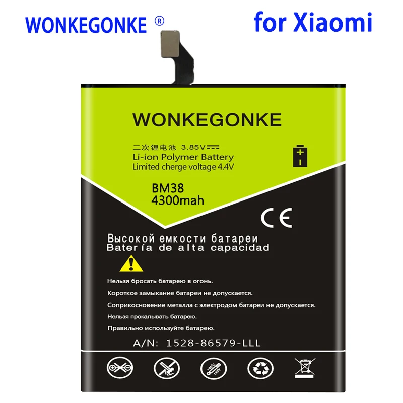 WONKEGONKE BM38 4300 mah Bateria para Xiao mi mi mi 4S 4S M4S Substituição de Baterias de Telefone Celular Bateria