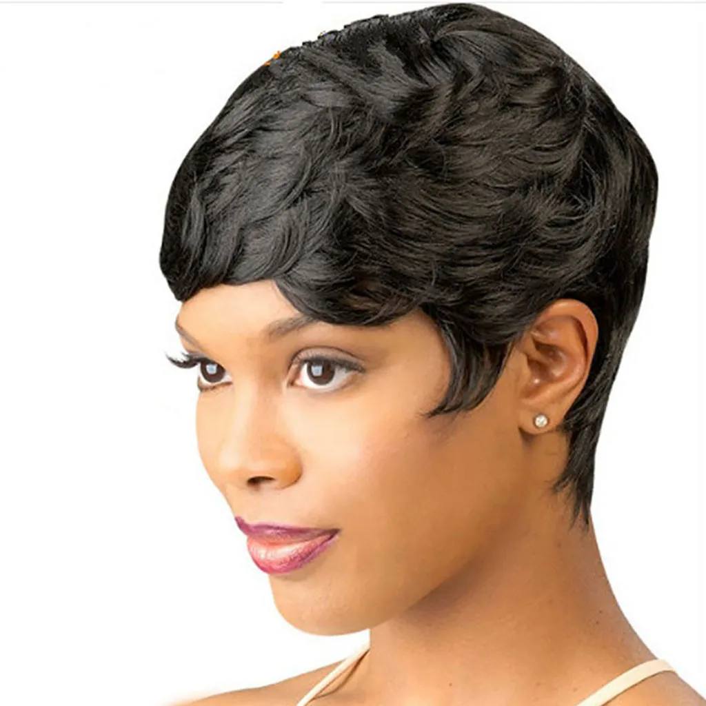 Заводская цена 1 шт. для женщин Мода леди накладные парик Черный Короткие вьющиеся анти-деформации волос натуральный розовый Интранет
