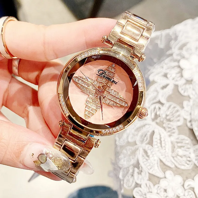 

New Quartz Women's Watch Stainless Steel Metal Watches Classic Crystal Women Watches Fashion Ladies Quartz Watch Dropshipping
