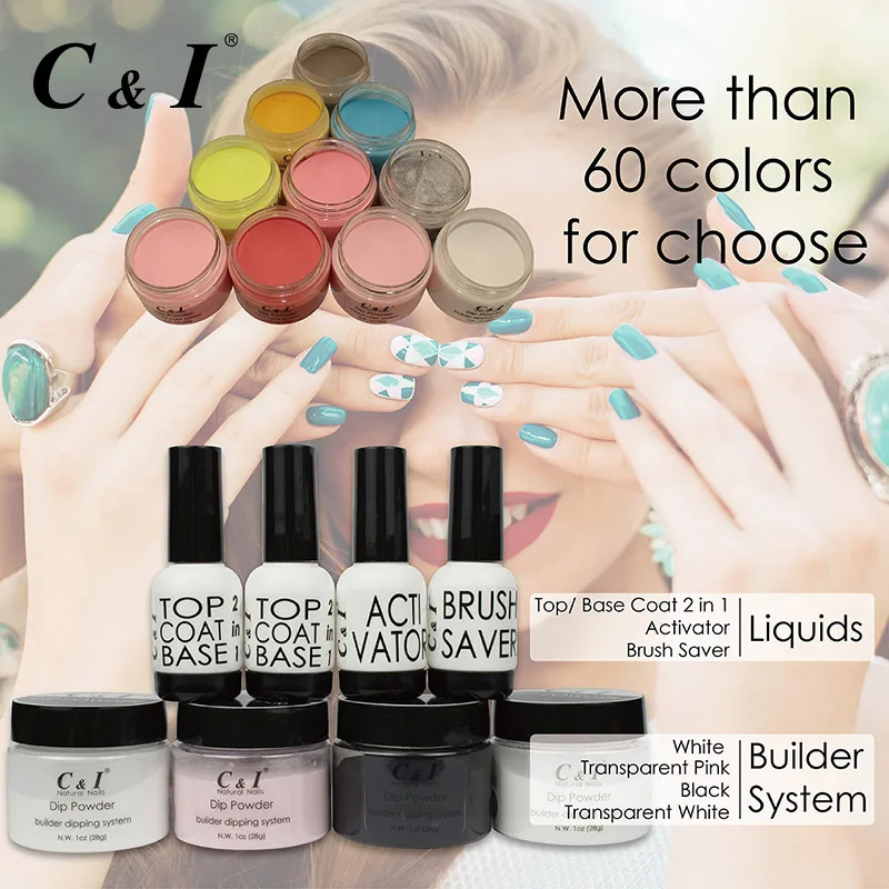 C& I Dip Powder, color#30-#60, цвет ногтей, эффект геля для ногтей, 28 г