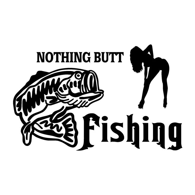 

14cm*8.8cm Nothing Butt Fishing Car-Styling Stickers Decals Vinyl Decor