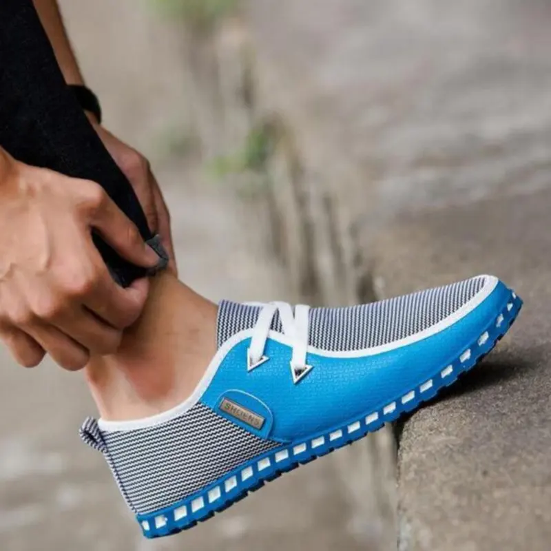 CPI/модная обувь для вождения мужские слипоны на плоской подошве, итальянские лоферы, мужская повседневная обувь на плоской подошве, zapatillas hombre, большие размеры 39-47, A10-44 - Цвет: Небесно-голубой