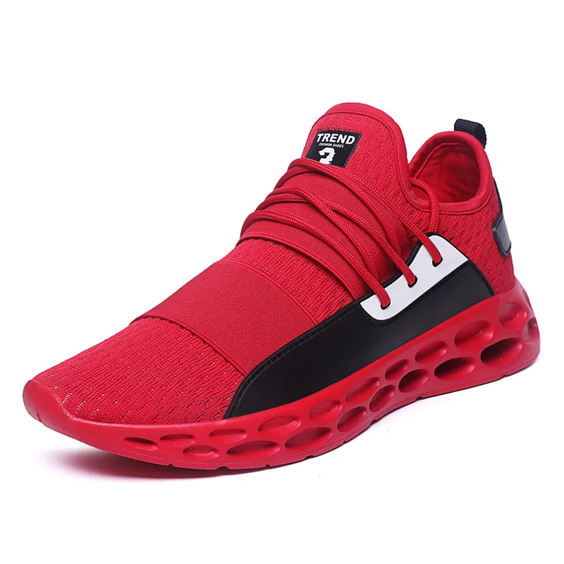 Мужская обувь, мужская обувь для бега, коллекция года, для улицы, Ультра дышащая спортивная обувь, кроссовки для мужчин, zapatillas hombre Deportiva 36-48 - Цвет: Red 033