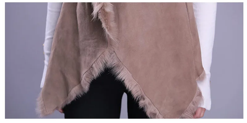 Новая зимняя жилетка женская Двусторонняя меховая жилетка из овчины Натуральная кожа теплая Толстая натуральная шерсть мех модный бренд