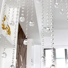 10 метров 30 мм граненый шар Висячие хрустальные свадебные нити Восьмиугольные бусины стеклянные гирлянды для свадебной вечеринки поставка