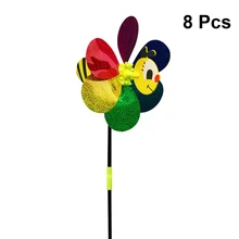 8 шт Пластик Красочные Блестки подсолнечника вертушка мельница ветра вертушка для вечерние Декор детские игрушки сада детский подарок