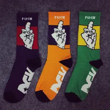 12 paare Männlich Crew Straße Sox Fuck Off Mittelfinger Dgk Sommer Stil Skate Socken Hip Hop Lila Grün Socken