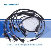 8 in 1 USB Programming Cable for CB Radio Walkie Talkie for BAOFENG UV-5RBF-888S for Kenwood for Motorola Radio Accessories