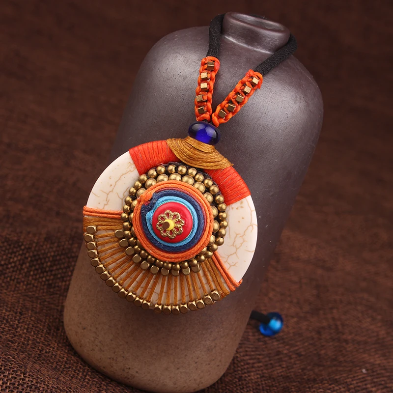 

Handmade braided Fashion vintage India necklace,Evade peace Nepal jewelry,New ethnic necklace nature stones choker necklace