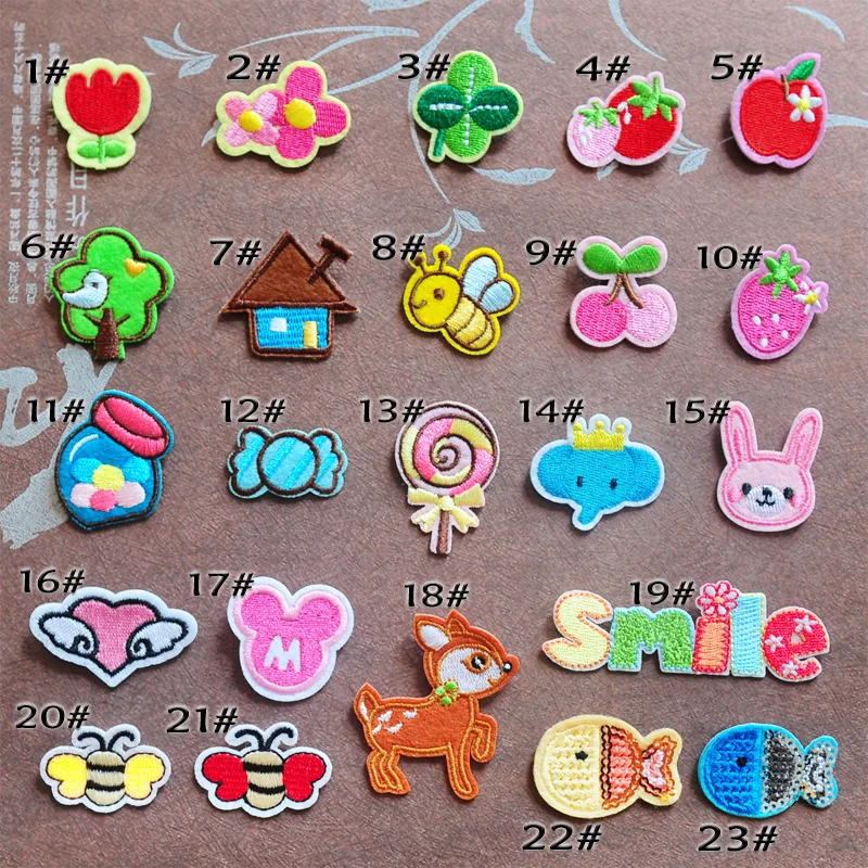 10pcsMini Cartoon Patch flower DIY Small Cheap Embroidered Cute Patches