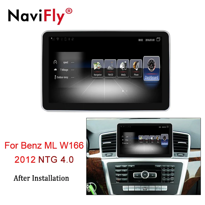 NaviFly 3G ram 32G rom 4G LTE автомобильный аудио gps радио плеер для Benz ML W166 2012- с 9 ''full touch - Цвет: 2012 NTG4.0